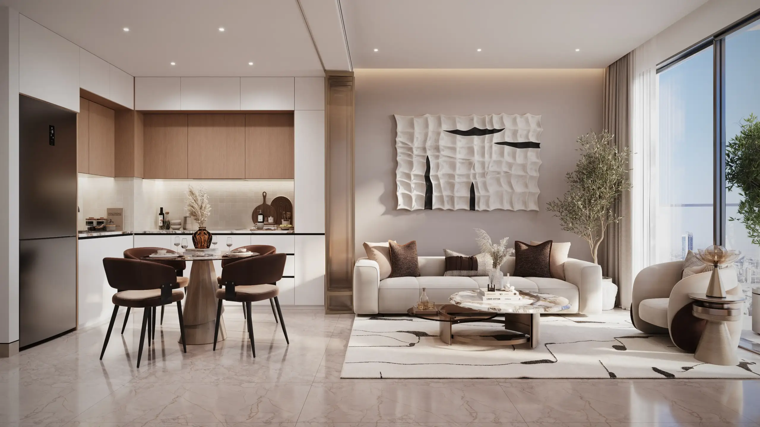 Zoya-Mirari Lagoons-1BHK Living -Open Slidin Panels